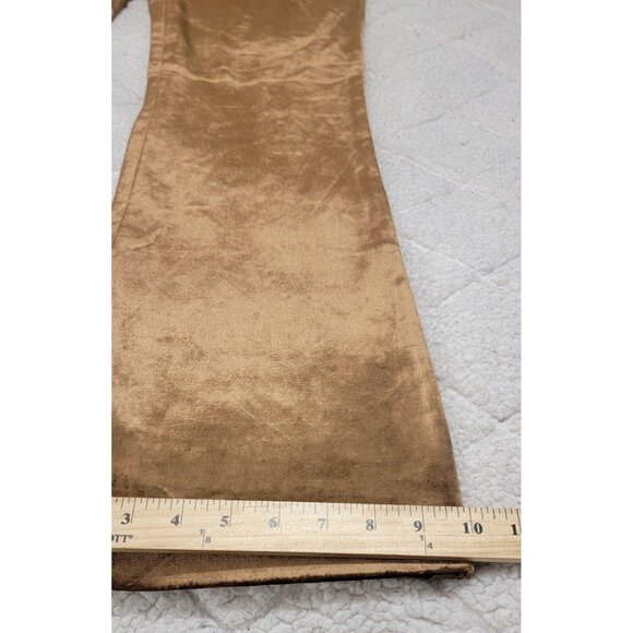 Womyn Women's Brown Flared Leg Velvet Flat Front Cotton Blend With Pockets Sz 6 - Picture 9 of 10